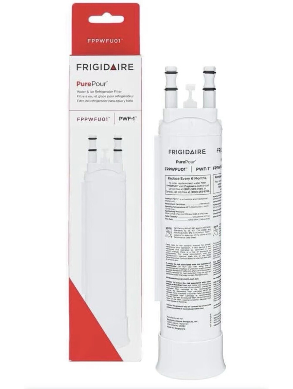 Frigidaire FPPWFU01 PurePour PWF-1 Refrigerator Water Filter-1PACK